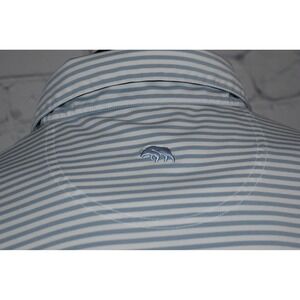 Onward Reserve Performance Polo Mens XL Blue Striped Short Sleeve Golf Shirt
